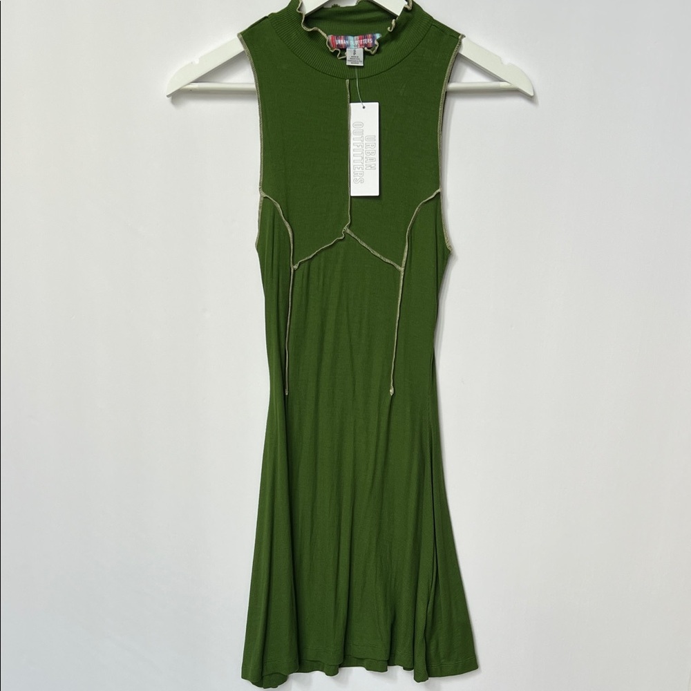 Urban Outfitters Deja Seamed Cut Out Mini Skirt Dill Green Women’s S NEW